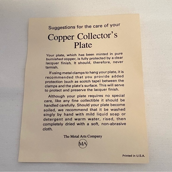 The metal arts company norman rockwell christmas santa copper collector's plate - Picture 9 of 11